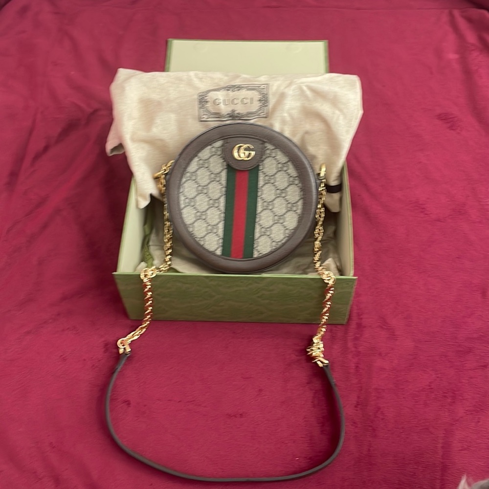 Gucci Ophidia GG Round Mini Crossbody | Box + Dust Bag | Excellent Condition